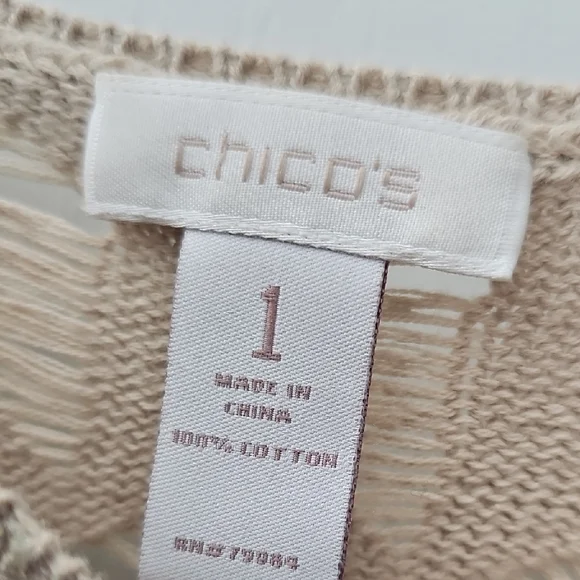 Chico's Gold Open-Knit Sweater - Picture 2 of 4